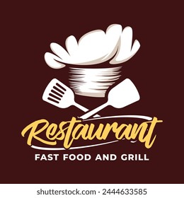 Restaurant Logo Elegant Stylized with Chef's Hat