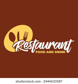 Restaurant Logo Elegant Stylized with Cuttlery Silhouette