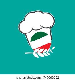 restaurant logo with flag of italy background