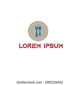 restaurant logo flat illustration or minimalist food logo