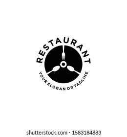Restaurant logo for the food and drinking industry vector template
