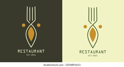 Logo del restaurante, comida, cocina, café, bistró, vector