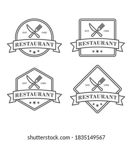 Restaurant logo, Fork and knife logo vector