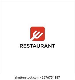 restaurant logo fork spoon icon vector with abstract letter e concept