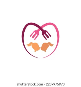 Restaurant logo with girl design