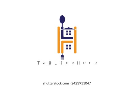 Restaurant-Logo mit H Latter Design
