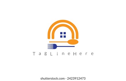 Restaurant logo with HOME  Design
