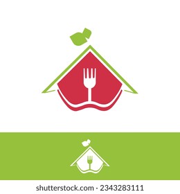 Restaurant logo. Home fork apples.