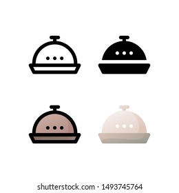 Restaurant logo icon design in four style. Line, Solid, Flat Gradient and Color Line style