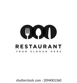 Restaurant Logo icon flat design, Vector illustration banner