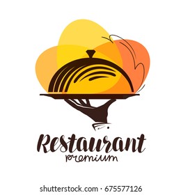 Restaurant Logo. Icon Or Symbol For Design Menu Eatery, Canteen Or Cafe. Lettering Vector Illustration