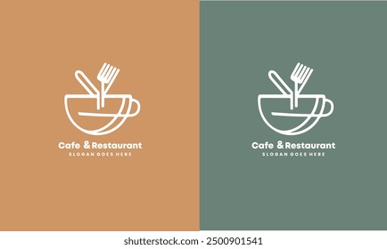 Negocio de Ilustración vectorial de iconos de cafeterías y restaurantes utilizable con el concepto moderno creativo de Vector premium EPS10 archivo.