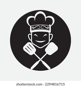 restaurant logo illustration chef food delicious creative design.