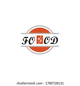 Ilustración del logotipo del restaurante. Círculos, cucharas, tenedores. Plantillas de diseño de vectores coloridos