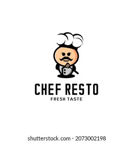 restaurant logo illustration vector, chef vector character