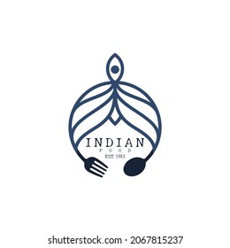 Restaurant Logo Indian Food Design Line Stock Vector (Royalty Free ...