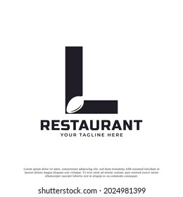 Restaurant Logo. Initial Letter L with Spoon Fork for Restaurant Logo Icon Design Template