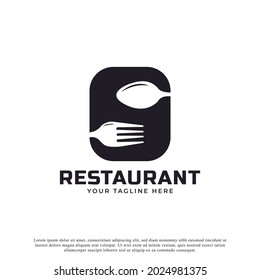 Logo del restaurante. Letra inicial S con horquilla de cuchara para plantilla de diseño de iconos con logotipo de restaurante