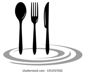 restaurant logo with knife brush and spoon