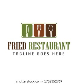 Logo des Restaurants. Farbrestaurant-Logo. Lebensmittellogo. Design-Vektorgrafik für Lebensmittellogo