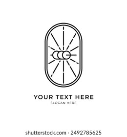 Restaurant logo with line art style. Minimalist line logo. Sweet or dessert logo. Food and beverage Business logo.
