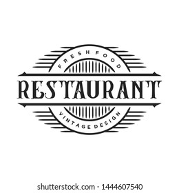 Restaurant Logo Line Art Vintage Design Stock Vector (Royalty Free ...