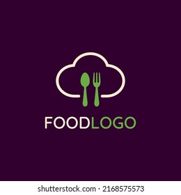 Restaurant Logo with Line Style. Suitable for Recipe, Diet, Cooking, Cafe and Fresh Food Vector Logo Design