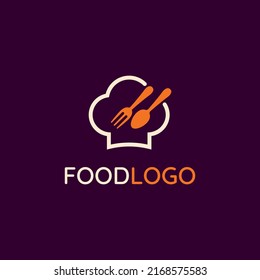 Restaurant Logo with Line Style. Suitable for Recipe, Diet, Cooking, Cafe and Fresh Food Vector Logo Design