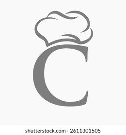  Restaurant Logo On Letter C Concept With Chef Hat Symbol