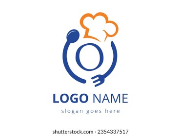 Restaurant Logo on Letter O Concept. Modern vector logo for cafe, restaurant, cooking business, and company identity