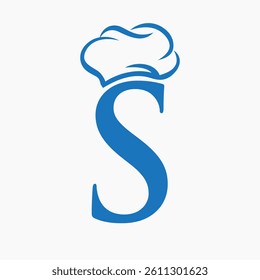  Restaurant Logo On Letter S Concept With Chef Hat Symbol