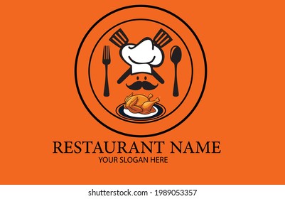 restaurant logo with orange background