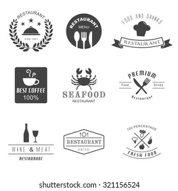 restaurant logo, retro vector style