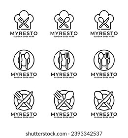 Restaurant logo set design vector illustration