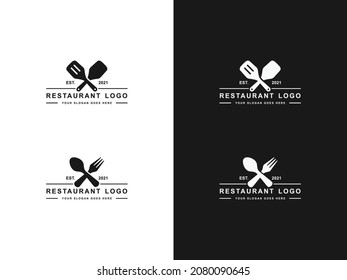 Ilustración vectorial del conjunto de logotipos del restaurante