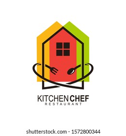 Restaurant logo with simple design, Outline icon