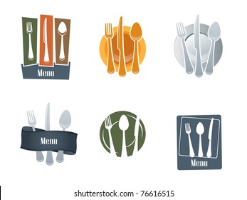 Restaurant logo with spoon and fork