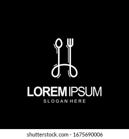 restaurant logo, spoon and fork design template