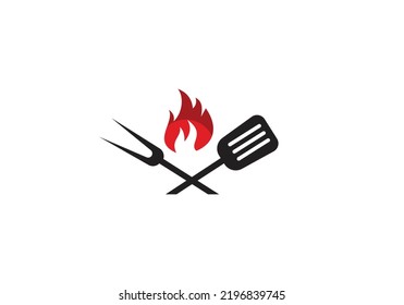 Logo de la cuchara del logotipo del restaurante y logotipo de la horquilla logotipo de diseño Modelo de cocina