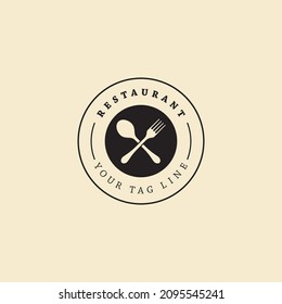 Restaurant logo with spoon and fork icon, Modern concept Restaurant 
 logo design. 