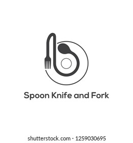 Restaurant logo with spoon knife and fork icon