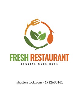 Plantilla de símbolo del icono del logotipo del restaurante fresco