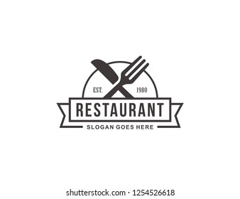 Restaurant Logo Template Stock Vector (Royalty Free) 1254526618 ...