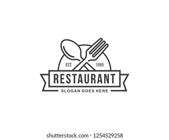 Restaurant Logo Template Stock Vector (Royalty Free) 1254529258 ...