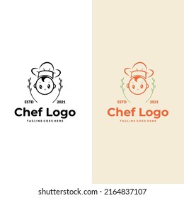 Plantilla de logotipo de restaurante. Símbolo de Sombrero de Cocina. adecuado para el logotipo de la empresa, impresión, digital, icono, aplicaciones y otros fines de marketing.