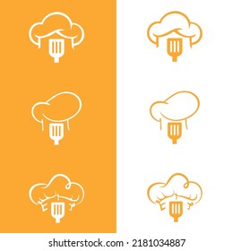 Restaurant Logo Template. Chef Cook Hat Symbol. suitable for company logo, print, digital, icon, apps, and other marketing material purpose