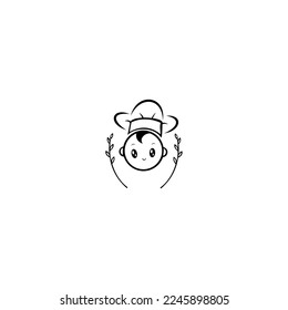 Restaurant Logo Template. Chef Cook Hat Symbol. suitable for company logo, print, digital, icon, apps, and other marketing material purpose.