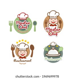Restaurant logo template Chef hat labels