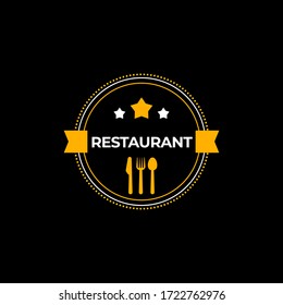 Restaurant logo template design - emblem logo