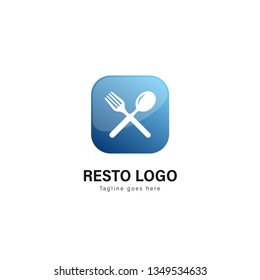 Restaurant logo template design. Restaurant logo with modern frame isolated on white background